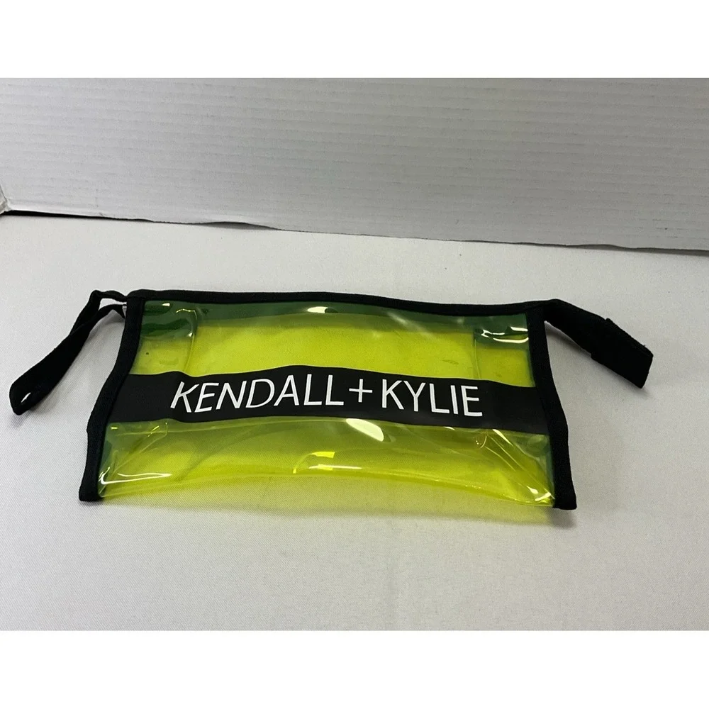 Kendall‎ + Kylie Clear Cosmetic Bag Makeup Bag Yellow + Black NEW